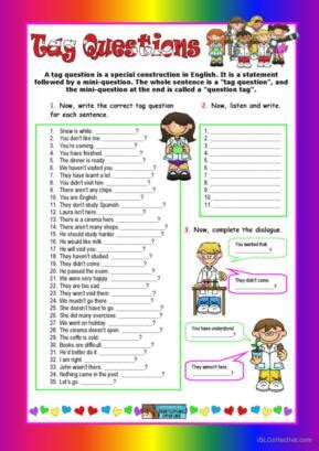 Toradh íomhá ar Writing Tag Questions