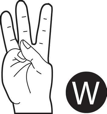 Image result for W Sign Language Vector