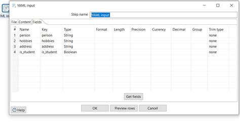 YAML File Component に対する画像結果