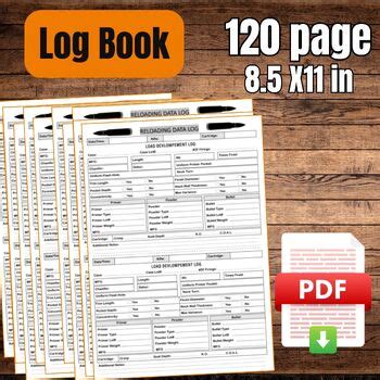 Toradh íomhá ar Printable Reloading Log Sheets