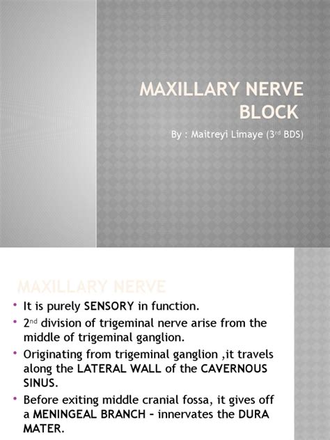 Image result for Maxillary Nerve Block