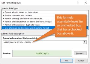 Excel Checkbox Conditional Formatting に対する画像結果