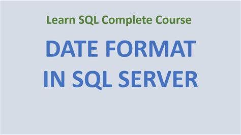 Image result for SQL Default Date Format