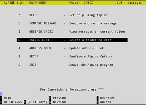 Image result for Alpine Email Linux