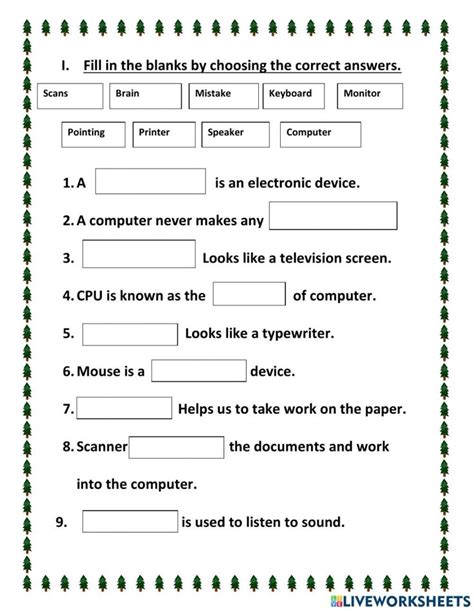 Computer Components Worksheets に対する画像結果