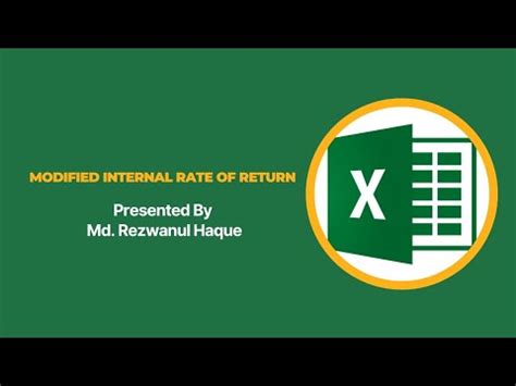 Image result for Modified Internal Rate of Return Excel