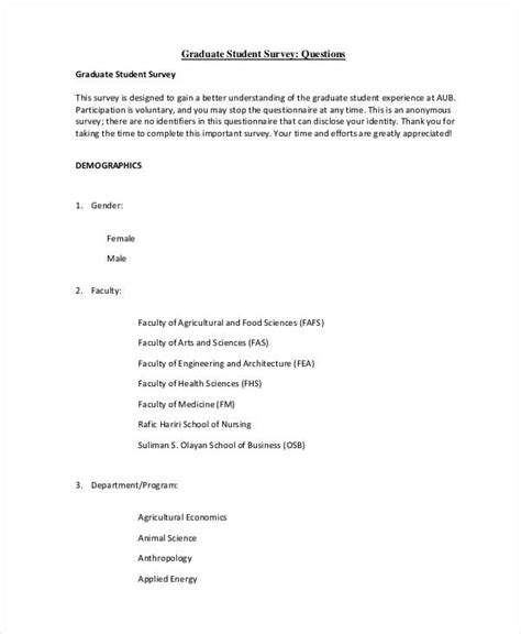 Image result for Questionnaire Examples for Students