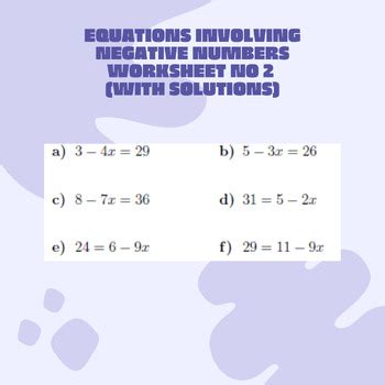 Image result for Negative Numbers Equation Grade 8