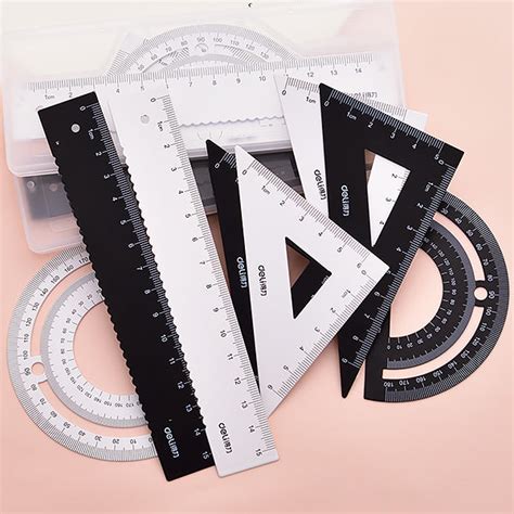 Math Geometry Rulers Set with Protractor, Triangle Ruler — A Lot Mall