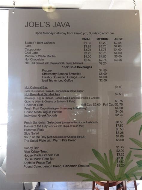 Toradh íomhá ar Cup of Java Menu