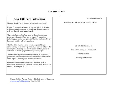 Image result for APA Format Paper Heading Example