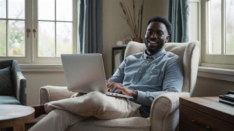 Image result for IA Smiling Man Using a Computer On Home Desk