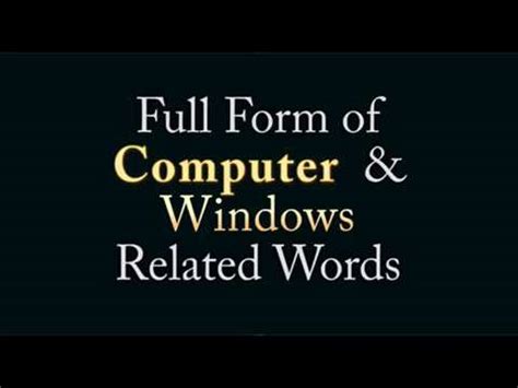 Afbeeldingsresultaten voor Full Form of Computer Related Words