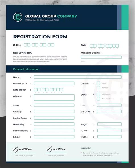 Image result for Registration Form Paper Design