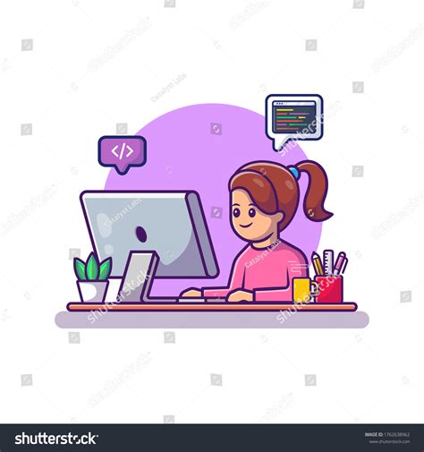 Image result for Computer Girl Cartoon