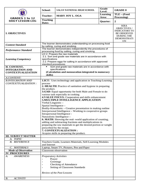 PPP Lesson Plan Examples for Elementary Food に対する画像結果