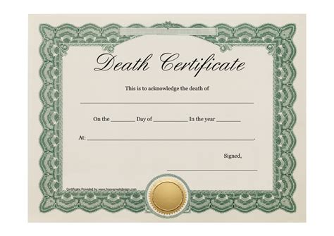 Image result for How to Write a Death Certificate