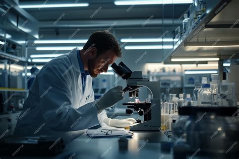 Toradh íomhá ar Medical Lab Doctor Microscope