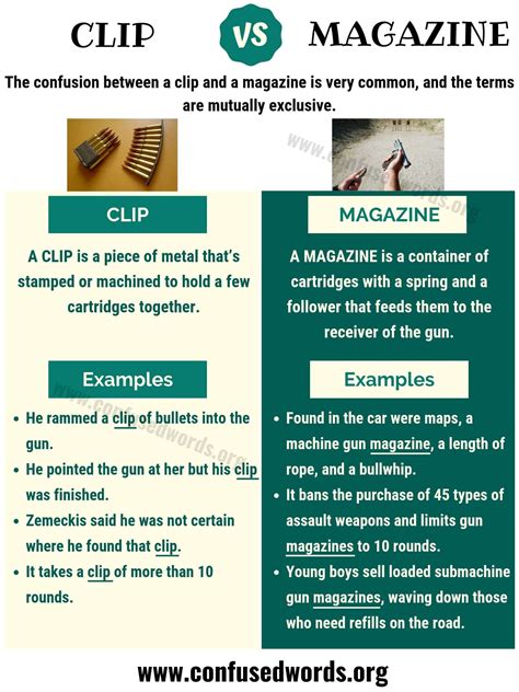 Image result for Clip vs Magazine Examples