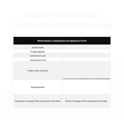 Construction Project Completion Form に対する画像結果