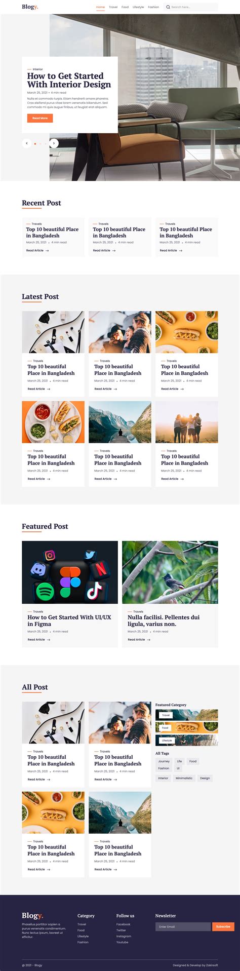 Toradh íomhá ar Free HTML Blog Website Images
