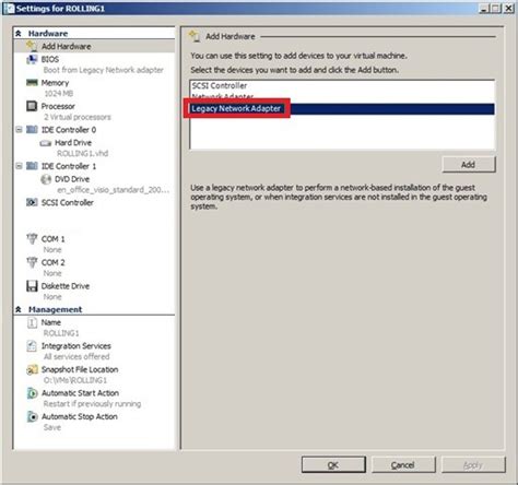 Image result for Create Legacy Network Adapter Hyper-V