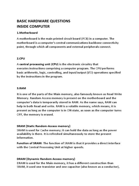 Image result for Computer Hardware Components PDF