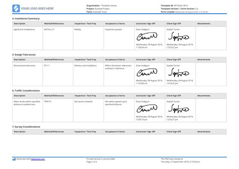 Image result for Sitemate ITP Templates