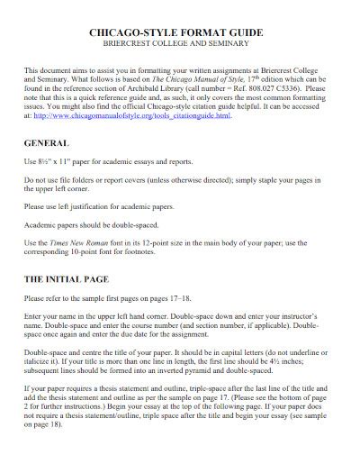 Image result for Chicago Style Paper Format