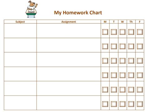 Image result for Printable Homework Schedule
