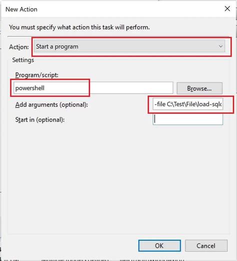 Image result for Task Scheduler Run PowerShell Script Action