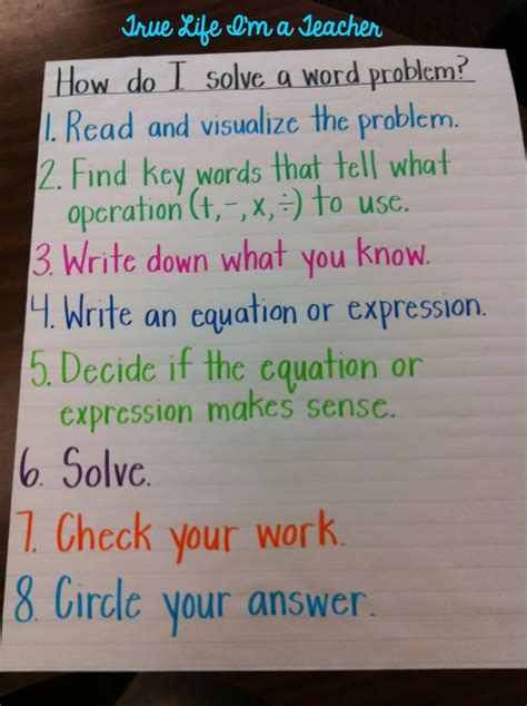 Solving Two-Step Word Problems Anchor Chart に対する画像結果