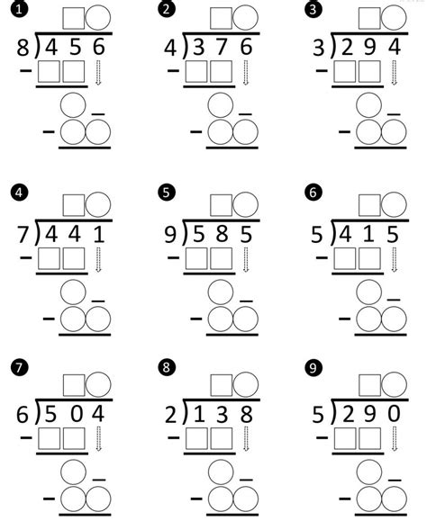 Image result for Long Division Missing Numbers Worksheet