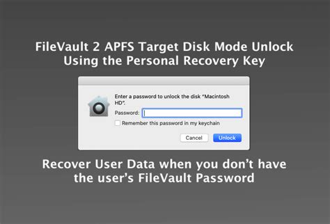 Toradh íomhá ar M1 Mac FileVault Recovery Window