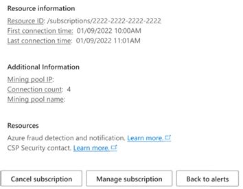 Security Monitoring Alert Message に対する画像結果