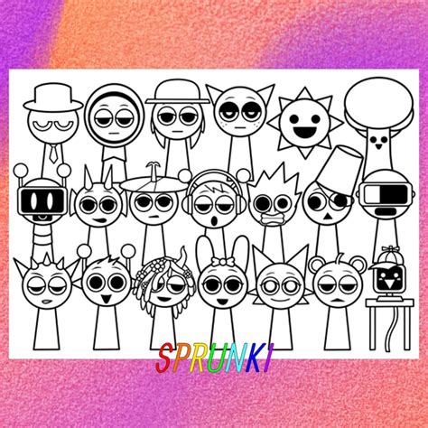 Toradh íomhá ar Sprunki Coloring Printable