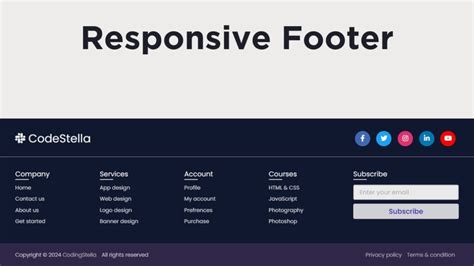 Image result for Footer Using HTML/CSS