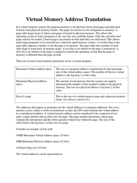 Image result for Virtual Memory Address Translation