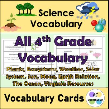 Afbeeldingsresultaten voor 4th Grade Science Vocabulary