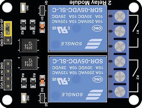 2 Channel Relay Module Tinkercad に対する画像結果