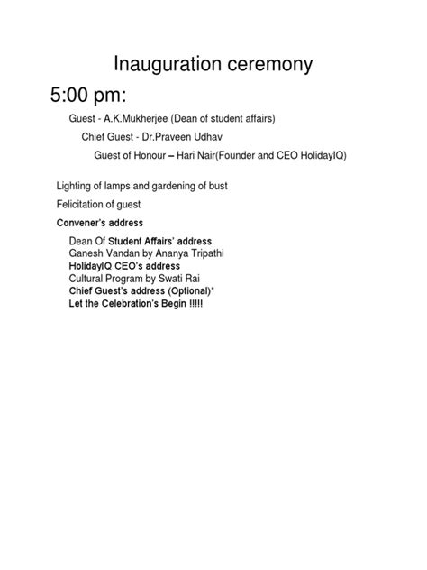 Afbeeldingsresultaten voor Inauguration Ceremony Script