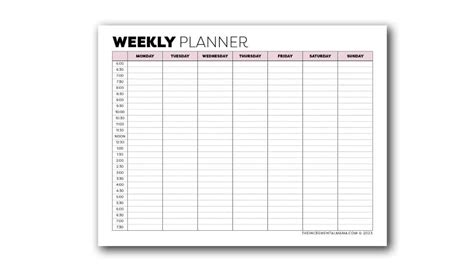 Image result for Weekly Planner Time Blocking Printable