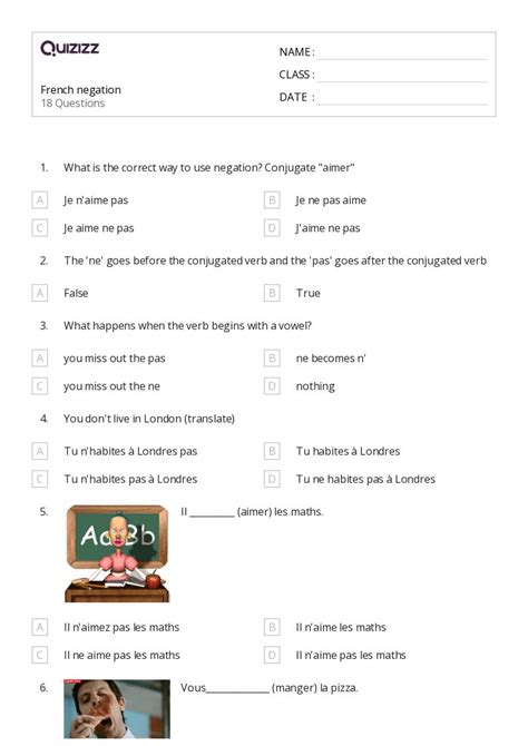 Afbeeldingsresultaten voor CBSE Class 7 French Worksheet