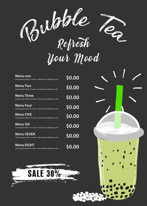 Image result for Boba Menu Creative Design