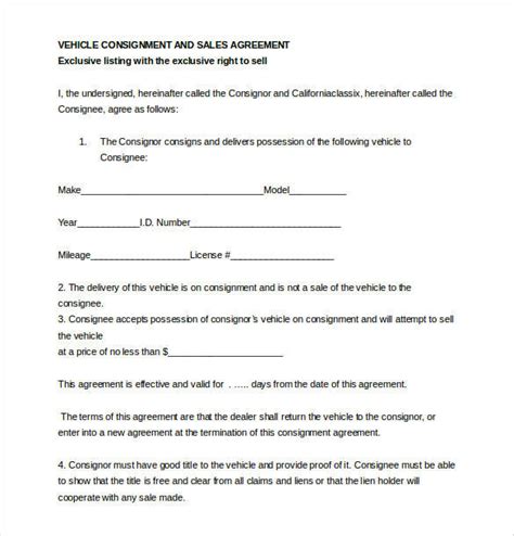 Image result for Auto Consignment Form