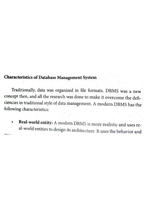 Toradh íomhá ar Characteristics of Database Management System