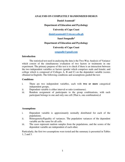 Image result for Completely Randomized Design Example in a Table Formet