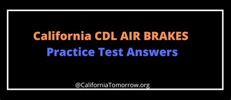 Image result for CDL California Bus Air Brake Test