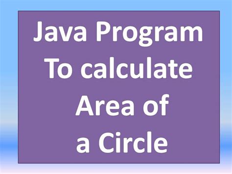 Toradh íomhá ar Java to Find Circle Area