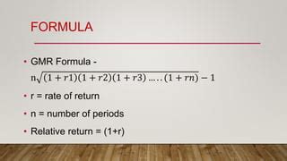 Image result for Geometric Mean Return Formula